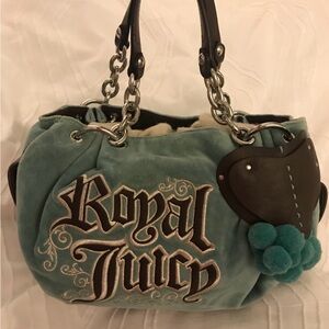 Juicy Couture Blue Shoulder Bag with Black Accents